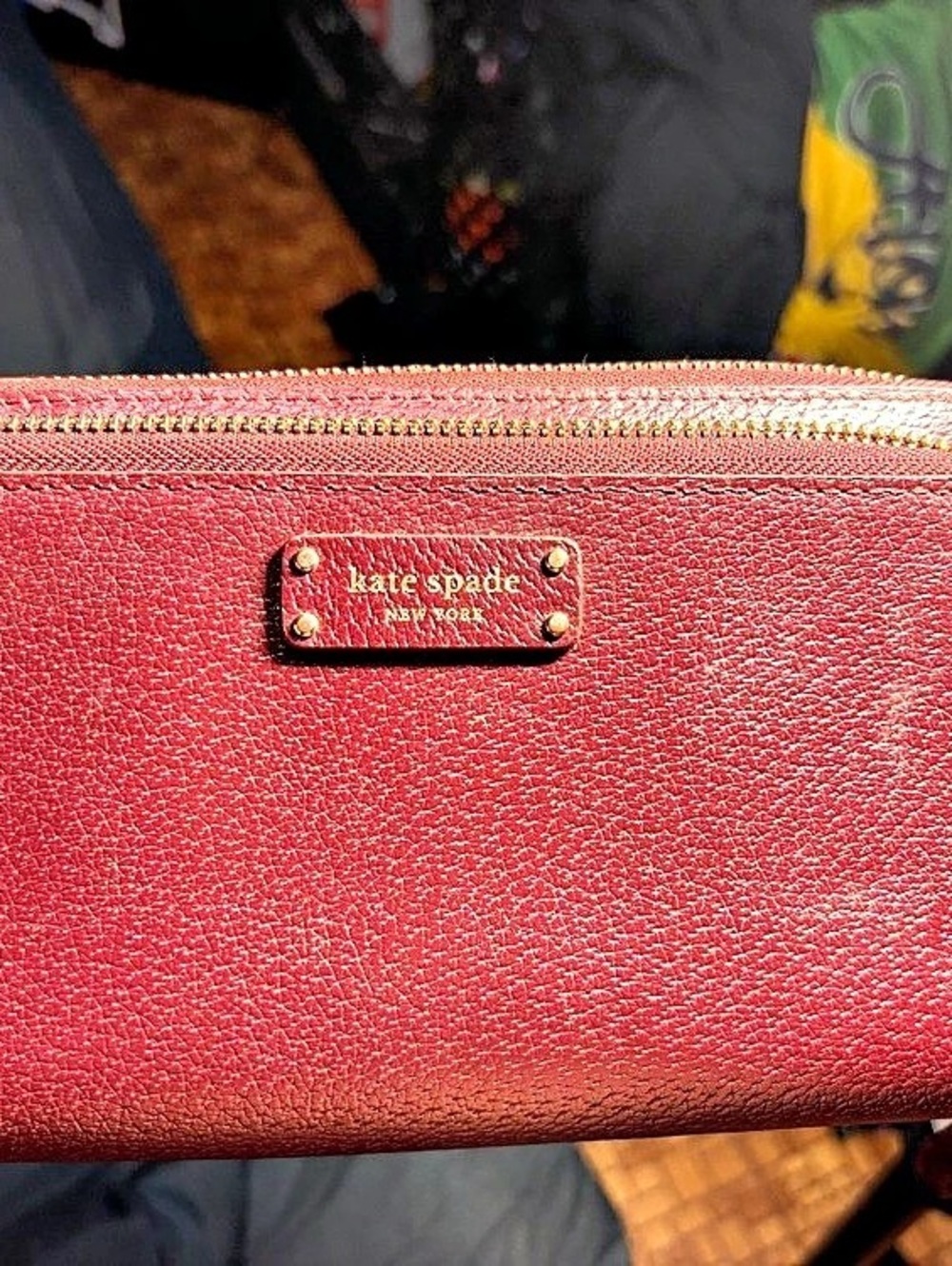 kate spade Zip Around Wallet in Maroon